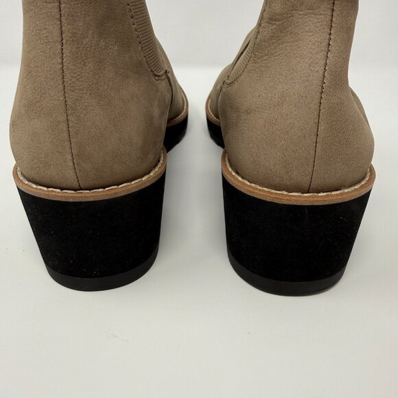Eileen Fisher Lilou Suede Ankle Boot Women's 7 Tan Wedge Bootie Minimalist NWT - Picture 9 of 13